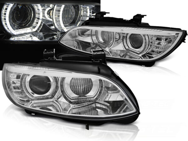 Frontlykter BMW E92/E93 06-10 Xenon Angel Eyes LED Krom AFS – bilde 1 av 2