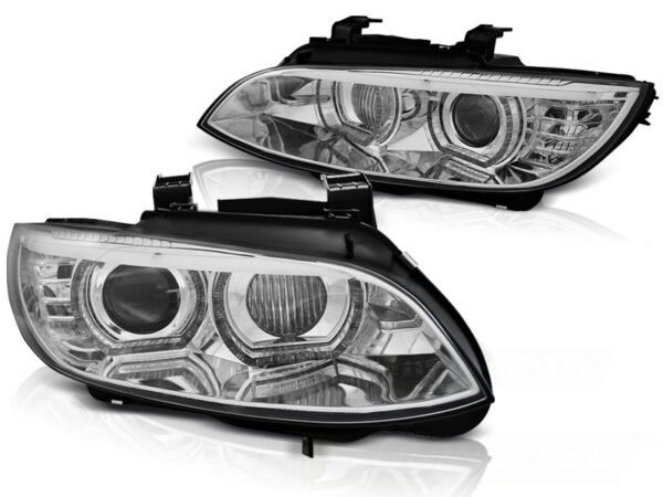 Frontlykter BMW E92/E93 06-10 Xenon Angel Eyes LED Krom – uten AFS – bilde 2 av 2