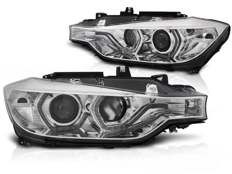 Frontlykter Bmw F30 / F31 10.11 - 05.15 Xenon Angel Eyes Led Drl Chrome AFS - Bilde 2