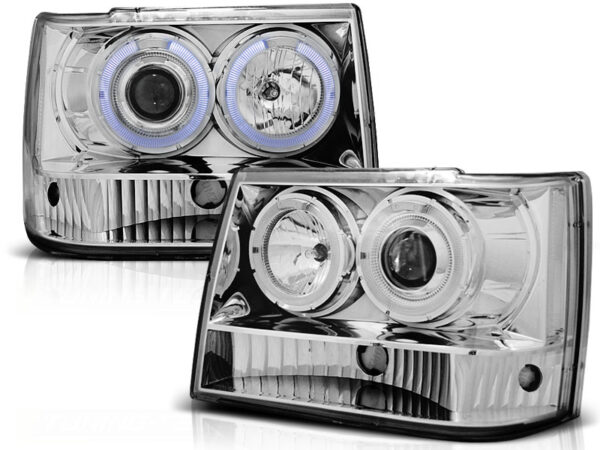 Frontlykter Jeep Grand Cherokee 93-98 Krom – bilde 2 av 2