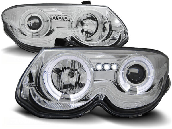 Frontlykter Chrysler 300 M 99-04 Angel Eyes Krom – bilde 2 av 2