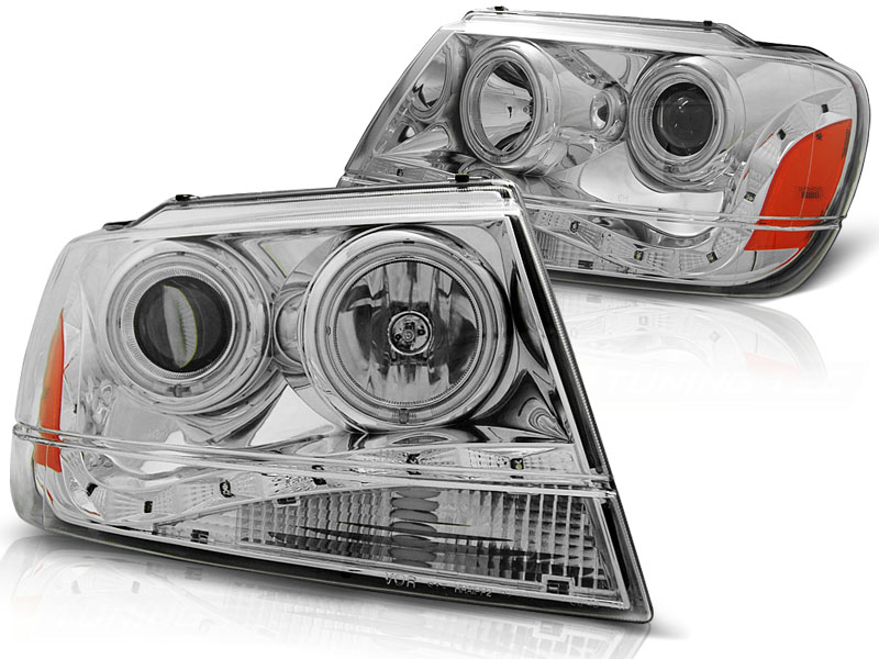 Frontlykter Jeep Grand Cherokee 99-05.05 Daylight Chrome - Bilde 2