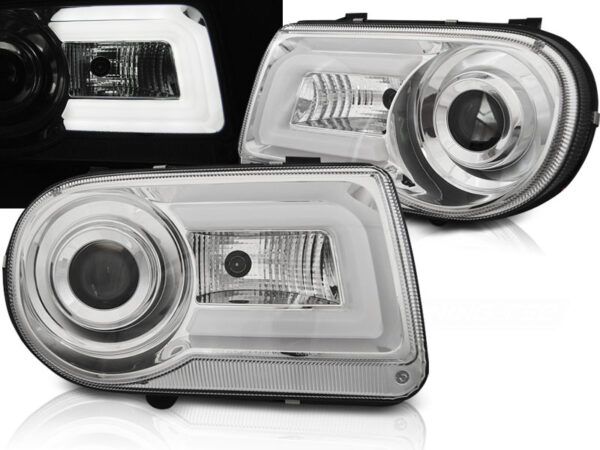 Frontlykter Chrysler 300C 05-10 Krom Tube Lights – bilde 1 av 2