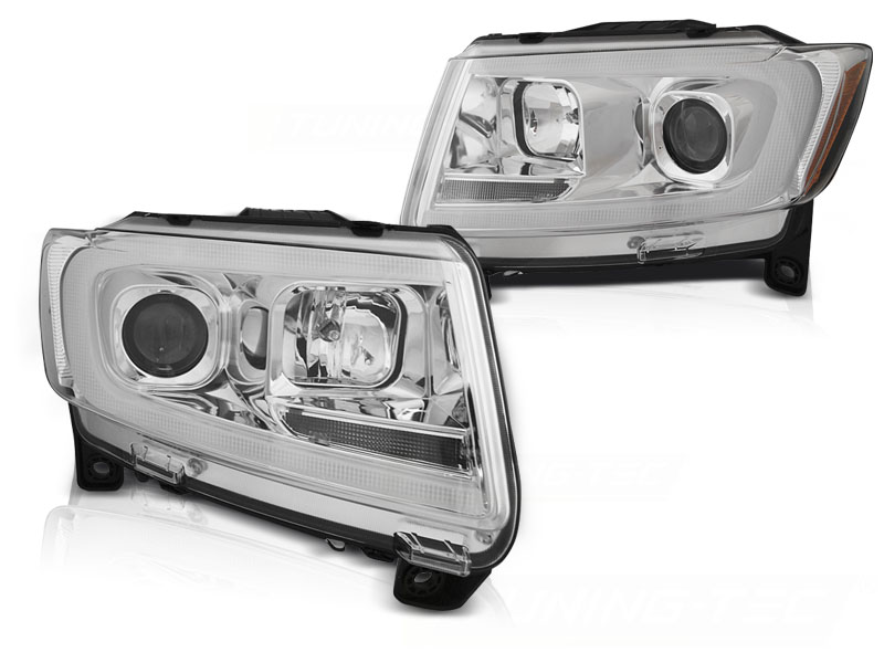 Frontlykter Jeep Grand Cherokee 11-13 Chrome Tube Light Seq - Bilde 2