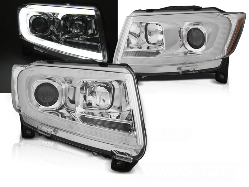 Frontlykter Jeep Grand Cherokee 11-13 Chrome Tube Light Seq