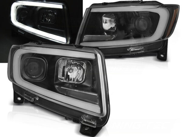Frontlykter Jeep Grand Cherokee 11-13 Svart Tube Lights SEQ – bilde 1 av 2