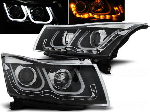 Frontlykter Chevrolet Cruze 09-12 Tube Lights Svart – bilde 1 av 2