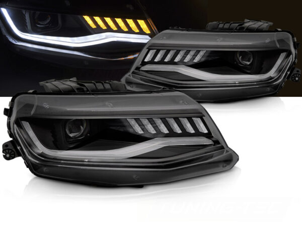 Frontlykter Chevrolet Camaro 16-18 HID SEQ Svart – bilde 1 av 2