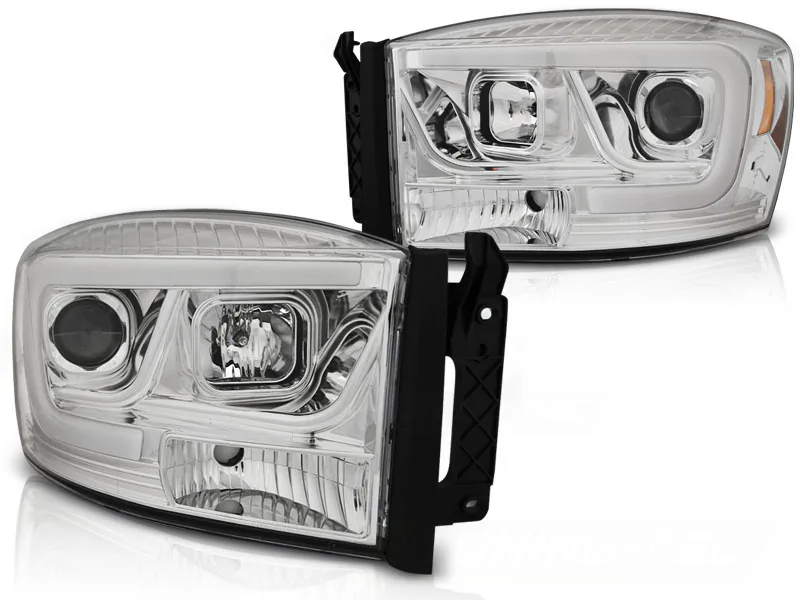 Frontlykter Dodge RAM 06-08 Tube Light Chrome - Bilde 2