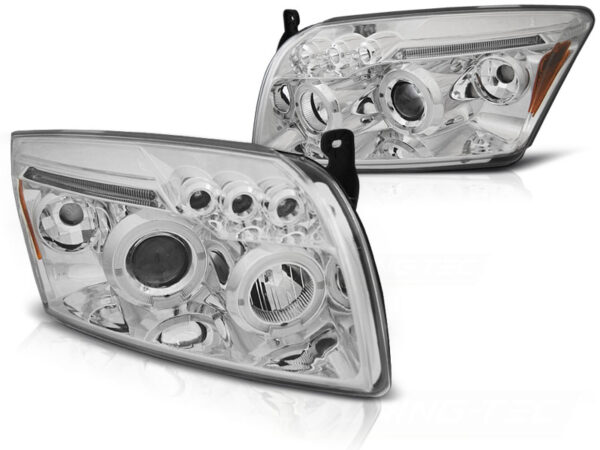 Frontlykter Dodge Caliber 06-12 Angel Eyes Krom – bilde 2 av 2