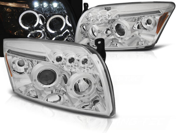 Frontlykter Dodge Caliber 06-12 Angel Eyes Krom – bilde 1 av 2