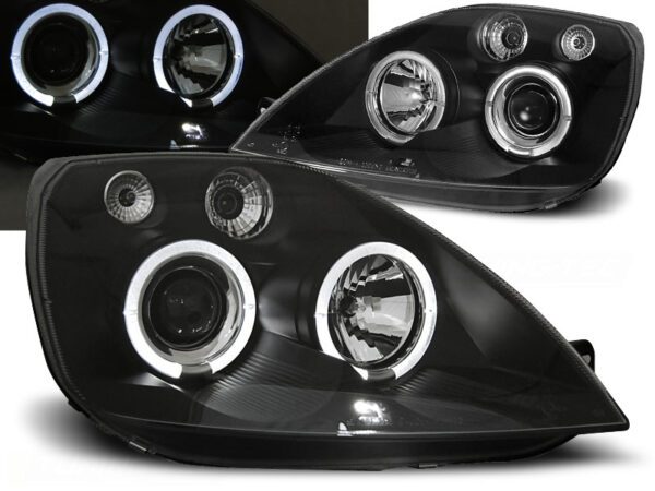 Frontlykter Ford Fiesta Mk6 05.02-08.05 Angel Eyes Svart – bilde 1 av 2
