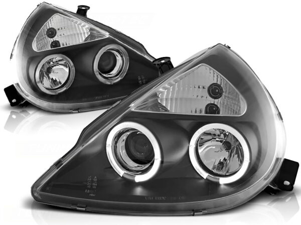 Frontlykter Ford Ka 11.96-08 Angel Eyes Svart – bilde 2 av 2