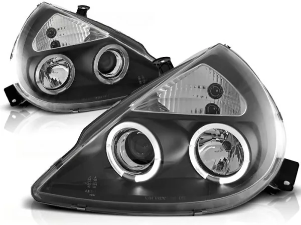 Frontlykter Ford Ka 11.96-08 Angel Eyes Svart – bilde 2 av 2