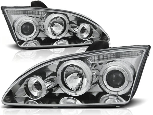 Frontlykter Ford Focus II 09.04-01.08 Angel Eyes Krom – bilde 2 av 2