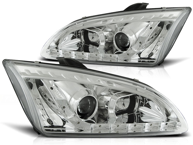 Frontlykter Ford Focus II 09.04-01.08 Daylight Chrome - Bilde 2