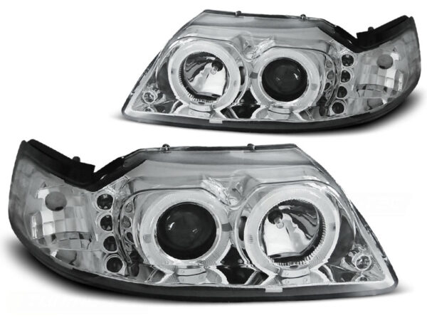 Frontlykter Ford Mustang 98-04 Angel Eyes Krom – bilde 2 av 2