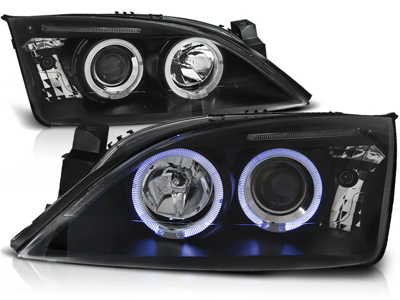 Frontlykter Ford Mondeo MK3 00-07 Angel Eyes Black - Bilde 2