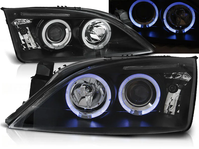 Frontlykter Ford Mondeo MK3 00-07 Angel Eyes Black