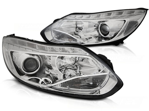 Frontlykter Ford Focus Mk3 11-10.14 LED Krom – bilde 2 av 2