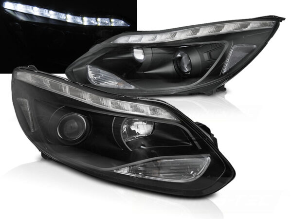 Frontlykter Ford Focus Mk3 11-10.14 LED Svart – bilde 1 av 2