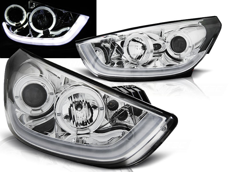 Frontlykter Hyundai Tucson IX35 10-13 Chrome Tube Light