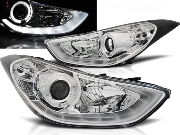 Frontlykter Hyundai Elantra 11.10-15 Krom Daylight LED – bilde 1 av 2