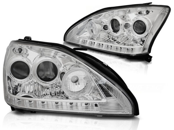 Frontlykter Lexus Rx 330/350 03-08 Tube Lights Krom – bilde 2 av 2
