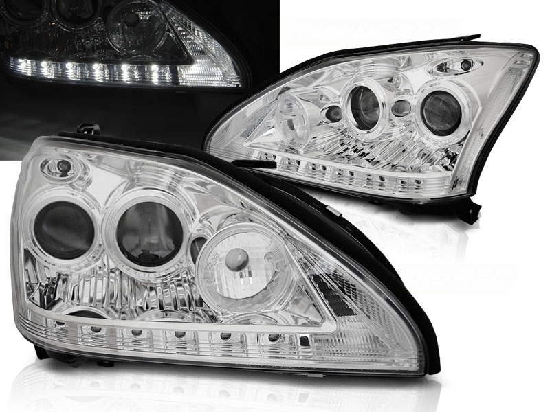 Frontlykter Lexus RX 330 / 350 03-08 Tube Light Chrome