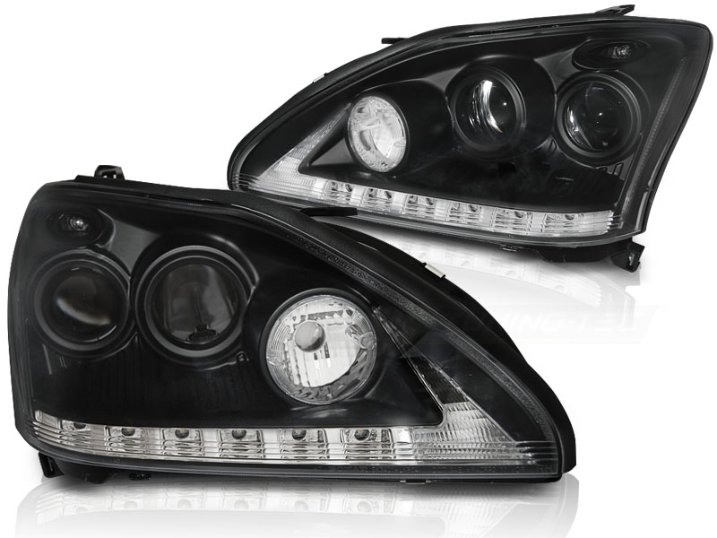 Frontlykter Lexus RX 330 / 350 03-08 Tube Lights Sort - Bilde 2