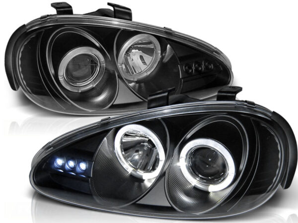 Frontlykter Mazda Mx3 91-98 Angel Eyes Svart – bilde 2 av 2