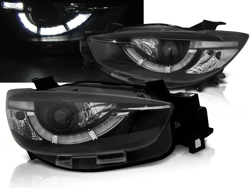 Frontlykter Mazda CX5 11-15 Black True Drl Xenon