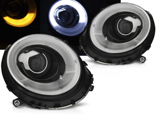 Frontlykter BMW MINI (Cooper) 06-14 Tube Lightl Svart – bilde 1 av 2