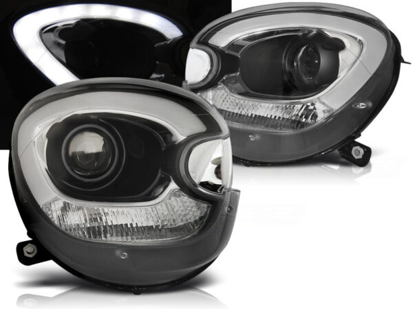 Frontlykter BMW MINI (Cooper) R60 R61 Countryman 10-16 Tube Lights Svart – bilde 1 av 2