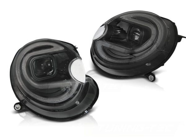 Frontlykter BMW MINI (Cooper) 06-14 Tube Lights Svart LED – bilde 2 av 2