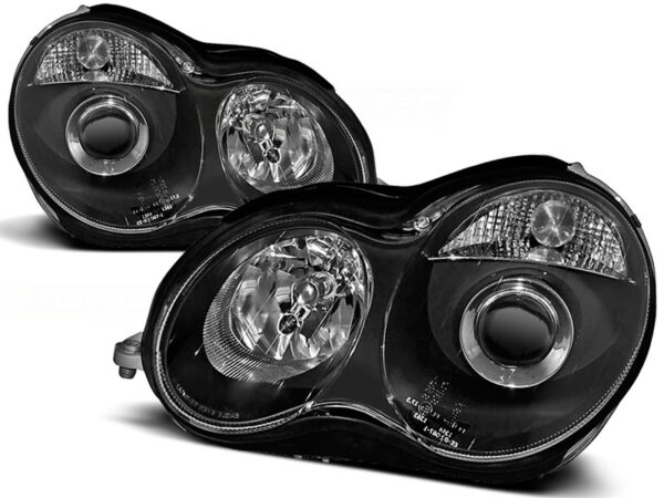 Frontlykter Mercedes W203 C-Class 07.00-03.04 Svart