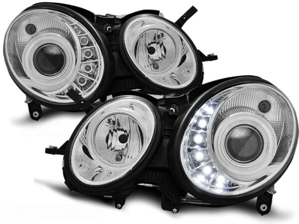 Frontlykter Mercedes W211 E-Class 03.02-04.06 Daylight Krom – bilde 2 av 2