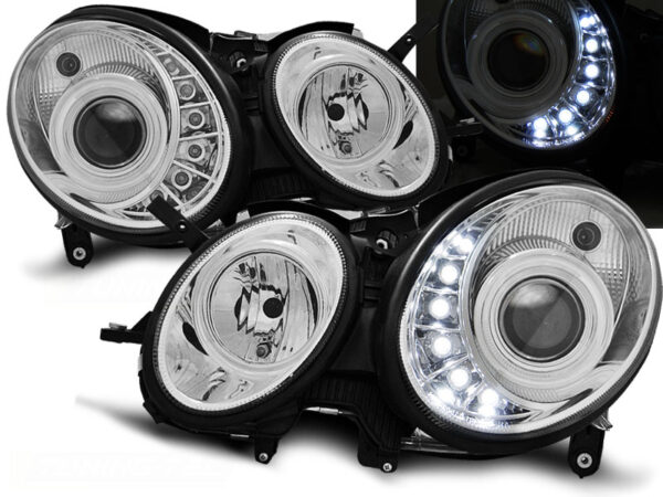 Frontlykter Mercedes W211 E-Class 03.02-04.06 Daylight Krom – bilde 1 av 2
