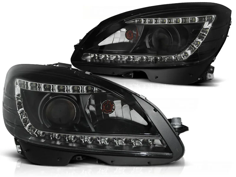 Frontlykter Mercedes W204 07-10 Xenon Lyskaster Daylight Black - Bilde 2