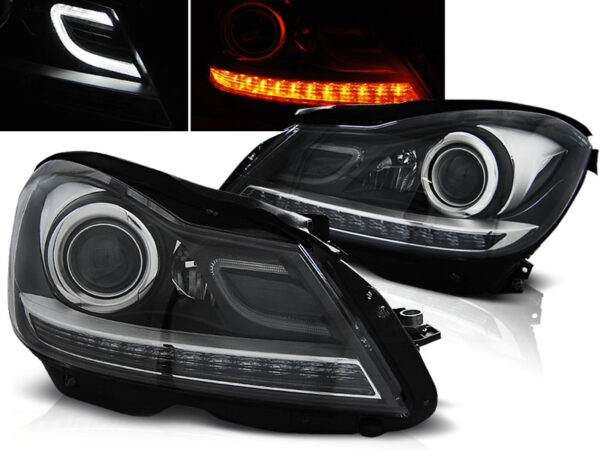 Frontlykter Mercedes W204 11-14 Svart – bilde 1 av 2