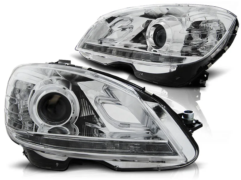 Frontlykter Mercedes W204 07-10 True Drl Chrome - Bilde 2