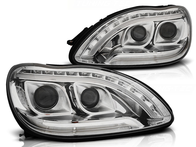 Frontlykter Mercedes W220 S-Klasse 09.98-05.05 Tube Light Chrome - Bilde 2