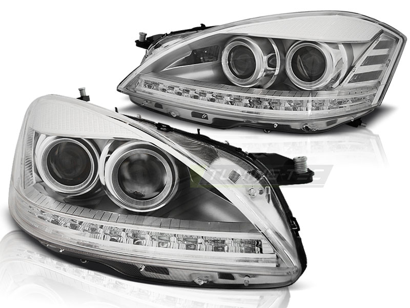 Frontlykter Mercedes W221 05-09 Xenon Lyskaster Daylight Chrome - Bilde 2