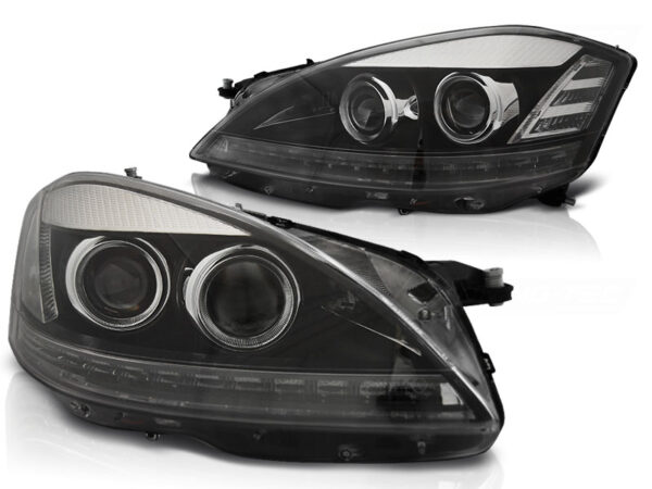 Frontlykter Mercedes W221 05-09 Xenon Daylight Svart – bilde 2 av 2