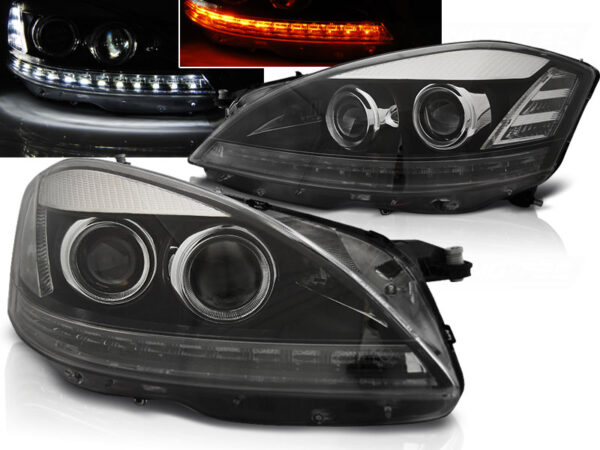 Frontlykter Mercedes W221 05-09 Xenon Daylight Svart – bilde 1 av 2