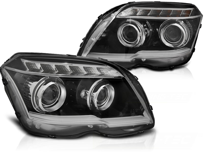 Frontlykter Mercedes GLK X204 06.08-08.12 Tube Lights Black - Bilde 2