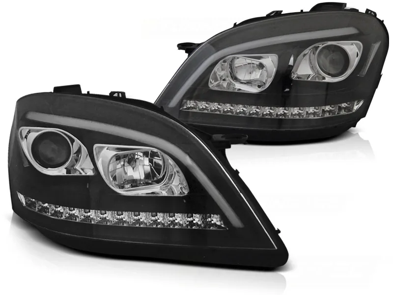 Frontlykter Mercedes W164 ML M-Klasse 05-07 Tube Light Black Seq - Bilde 2