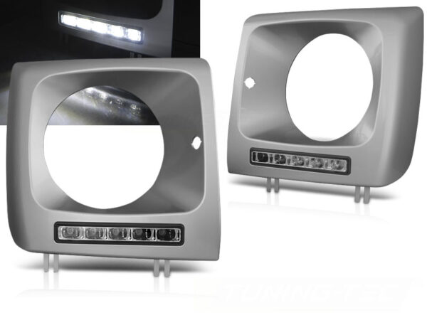 Frontlykter Mercedes W461,W463 01-12 LED DRL Sølv – bilde 1 av 2