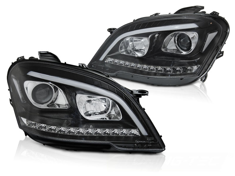 Frontlykter Mercedes W164 ML M-Klasse 09-11 Tube Light Black Seq - Bilde 2
