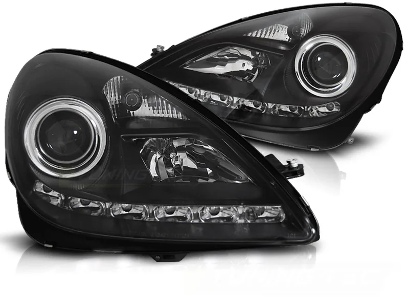 Frontlykter Mercedes R171 SLK 04-11 Xenon Drl Black